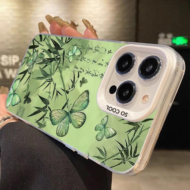เคสโทรศัพท์ไฮบริด PC TPU ชุบเงินลายผีเสื้อ สำหรับ iPhone XS Max, สำหรับ iPhone 8 Plus / 7 Plus