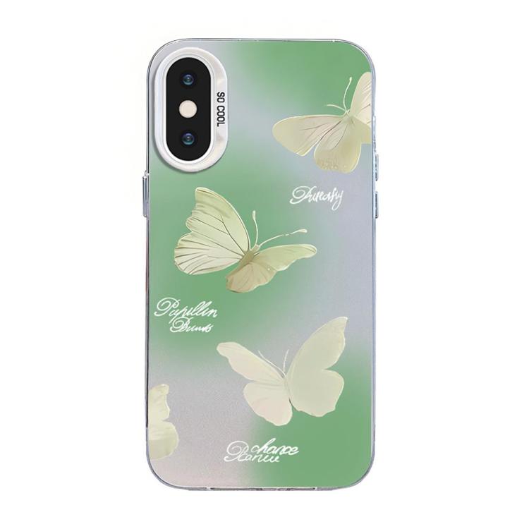 เคสโทรศัพท์ไฮบริด PC TPU ชุบเงินลายผีเสื้อ สำหรับ iPhone XS Max, สำหรับ iPhone 8 Plus / 7 Plus