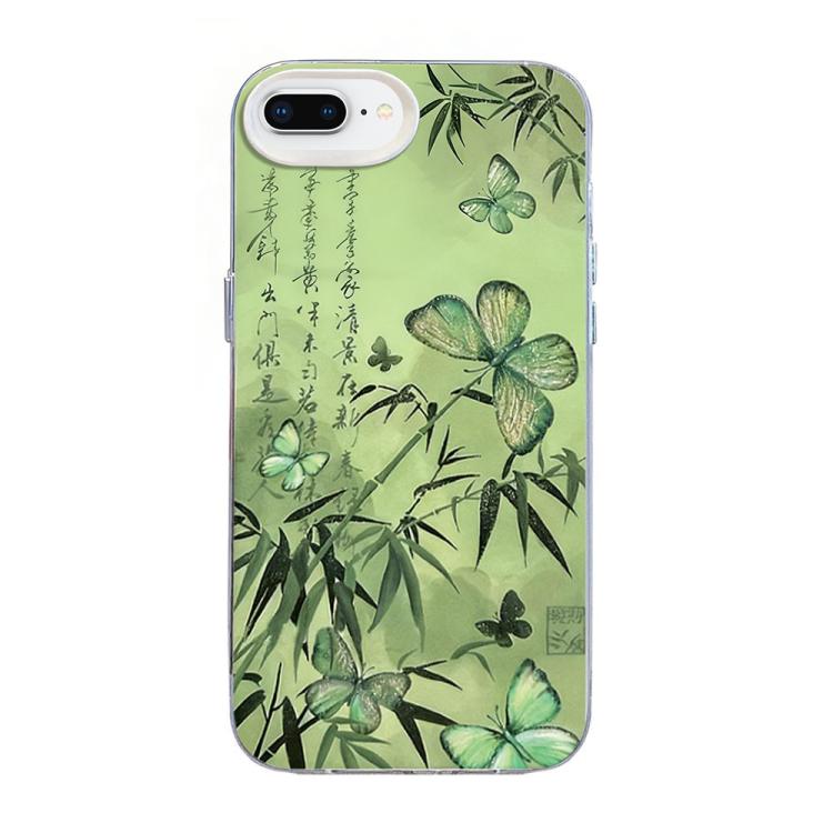 เคสโทรศัพท์ไฮบริด PC TPU ชุบเงินลายผีเสื้อ สำหรับ iPhone XS Max, สำหรับ iPhone 8 Plus / 7 Plus