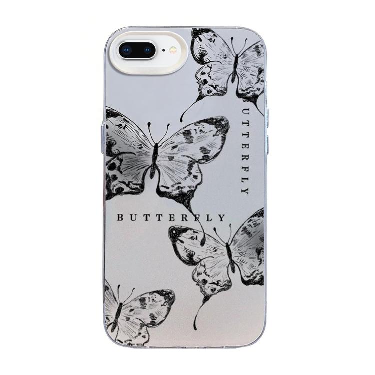 เคสโทรศัพท์ไฮบริด PC TPU ชุบเงินลายผีเสื้อ สำหรับ iPhone XS Max, สำหรับ iPhone 8 Plus / 7 Plus
