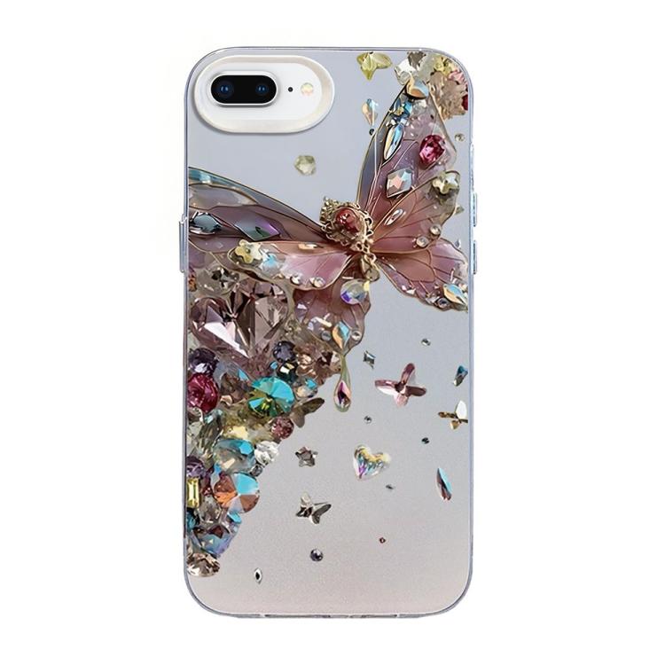 เคสโทรศัพท์ไฮบริด PC TPU ชุบเงินลายผีเสื้อ สำหรับ iPhone XS Max, สำหรับ iPhone 8 Plus / 7 Plus