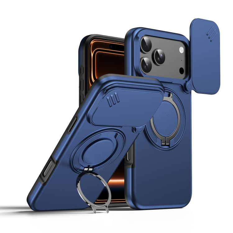 เคสโทรศัพท์ที่ยึดหมุนแม่เหล็กพร้อมบังเลนส์กล้องเลื่อน สำหรับ iPhone 17 Pro Max, สำหรับ iPhone 17 Pro, สำหรับ iPhone 17, สำหรับ iPhone Air, สำหรับ iPhone 16 Pro Max, สำหรับ iPhone 16 Pro