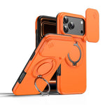 เคสโทรศัพท์ที่ยึดหมุนแม่เหล็กพร้อมบังเลนส์กล้องเลื่อน สำหรับ iPhone 17 Pro Max, สำหรับ iPhone 17 Pro, สำหรับ iPhone 17, สำหรับ iPhone Air, สำหรับ iPhone 16 Pro Max, สำหรับ iPhone 16 Pro