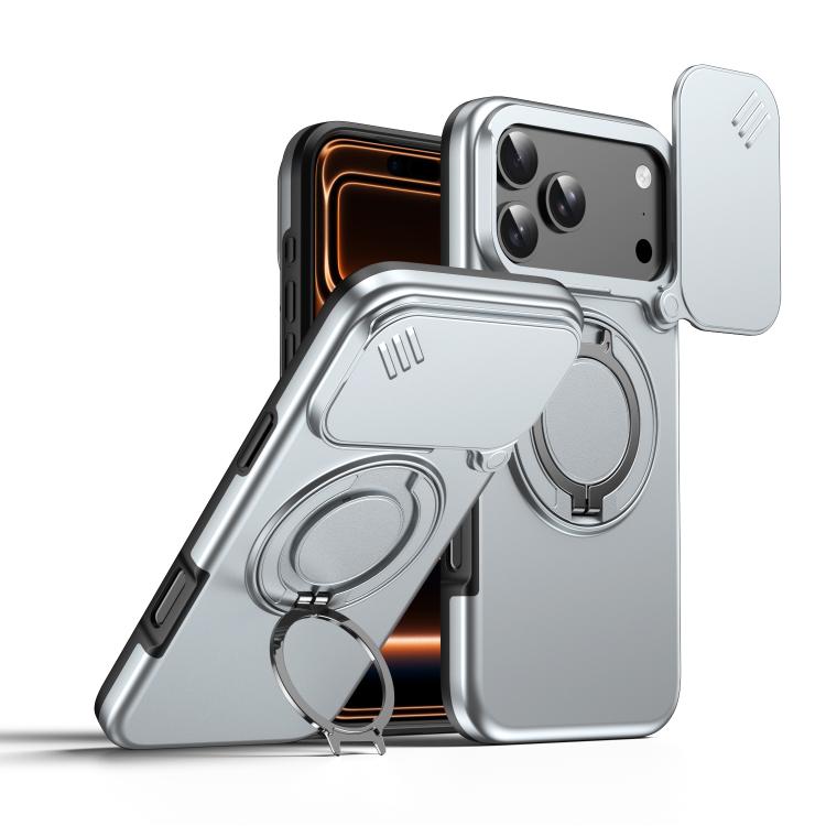 เคสโทรศัพท์ที่ยึดหมุนแม่เหล็กพร้อมบังเลนส์กล้องเลื่อน สำหรับ iPhone 17 Pro Max, สำหรับ iPhone 17 Pro, สำหรับ iPhone 17, สำหรับ iPhone Air, สำหรับ iPhone 16 Pro Max, สำหรับ iPhone 16 Pro
