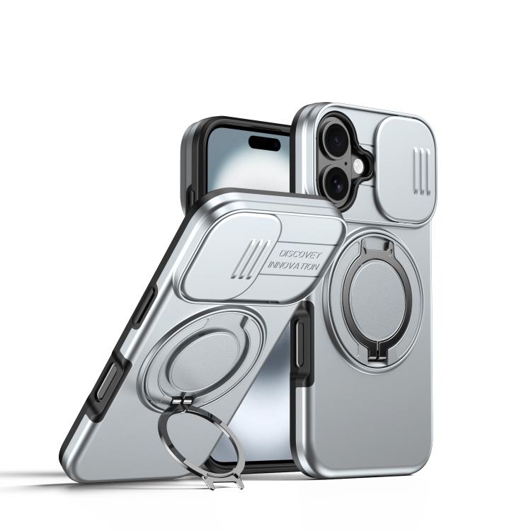 Camera Sliding Shield Magnetic Rotation Holder Phone Case, For iPhone 16 Plus, For iPhone 16, For iPhone 15 Pro Max, For iPhone 15 Pro, For iPhone 15 Plus / 14 Plus, For iPhone 15