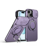Camera Sliding Shield Magnetic Rotation Holder Phone Case, For iPhone 16 Plus, For iPhone 16, For iPhone 15 Pro Max, For iPhone 15 Pro, For iPhone 15 Plus / 14 Plus, For iPhone 15