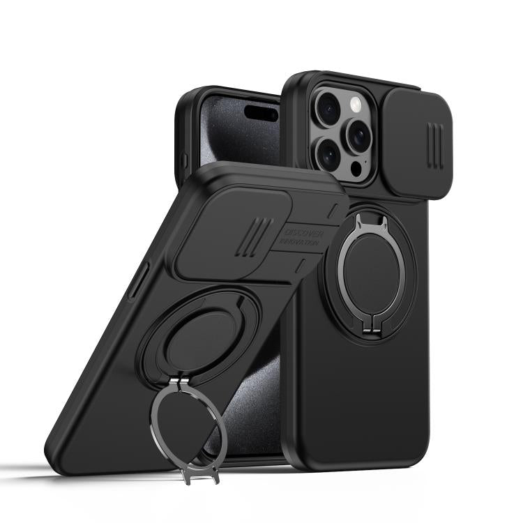 Camera Sliding Shield Magnetic Rotation Holder Phone Case, For iPhone 14 / 13, For iPhone 14 Pro, For iPhone 14 Pro Max, For iPhone 13 Pro Max / 12 Pro Max, For iPhone 13 Pro, For iPhone 12 / 12 Pro