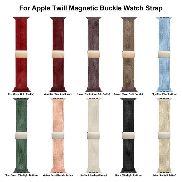 สายรัดนาฬิกา xDfind ไนลอนลายทวิลพร้อมหัวเข็มขัดแม่เหล็ก สำหรับ Apple Watch 42 / 44 / 45 / 46 / 49 มม., สำหรับ Apple Watch 38 / 40 / 41 / S11 42 มม.