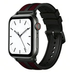 สายรัดนาฬิกา xDfind ไนลอนถักผสมซิลิโคนลาย Flame สำหรับ Apple Watch 42 / 44 / 45 / 46 / 49 มม., สำหรับ Apple Watch 38 / 40 / 41 / S11 42 มม.
