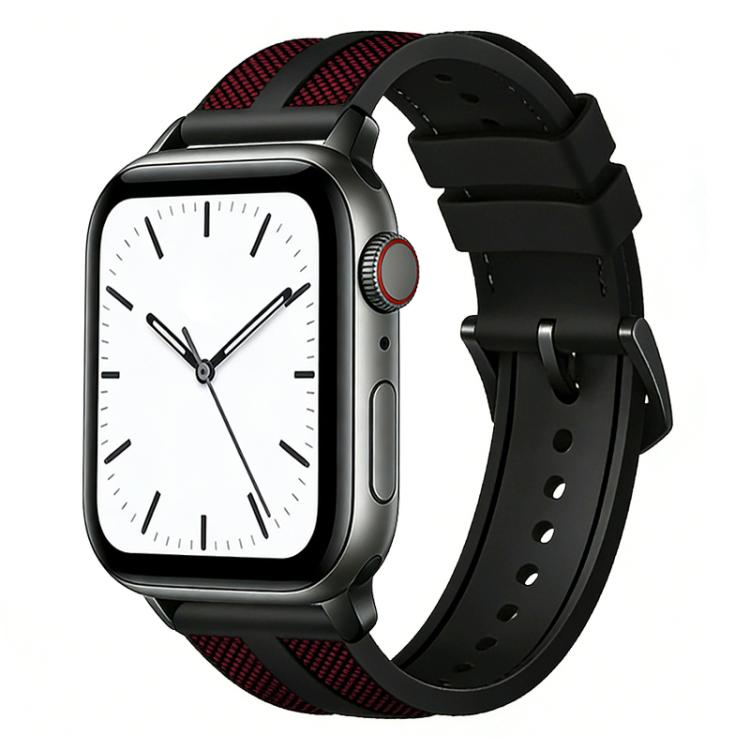สายรัดนาฬิกา xDfind ไนลอนถักผสมซิลิโคนลาย Flame สำหรับ Apple Watch 42 / 44 / 45 / 46 / 49 มม., สำหรับ Apple Watch 38 / 40 / 41 / S11 42 มม.