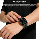 สายรัดนาฬิกา xDfind ไนลอนถักผสมซิลิโคนลาย Flame สำหรับ Apple Watch 42 / 44 / 45 / 46 / 49 มม., สำหรับ Apple Watch 38 / 40 / 41 / S11 42 มม.