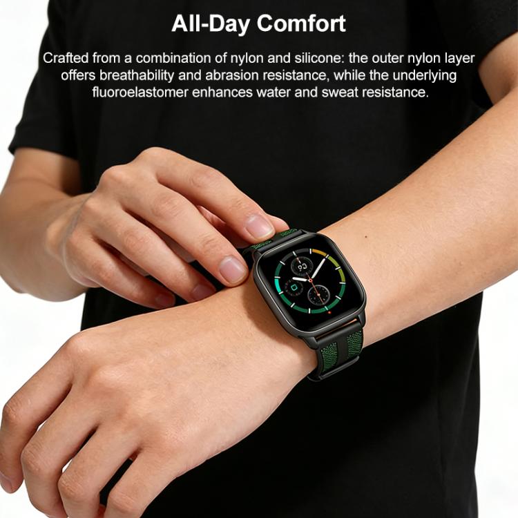 สายรัดนาฬิกา xDfind ไนลอนถักผสมซิลิโคนลาย Flame สำหรับ Apple Watch 42 / 44 / 45 / 46 / 49 มม., สำหรับ Apple Watch 38 / 40 / 41 / S11 42 มม.