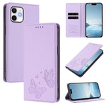 เคสโทรศัพท์หนังวีแกนแบบผีเสื้อคู่แม่เหล็กแรงสูง RFID สำหรับ iPhone 12 Pro Max, iPhone 11 Pro Max, iPhone 11, iPhone 11 Pro