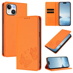 เคสโทรศัพท์หนังวีแกนแม่เหล็กคู่รูปผีเสื้อ RFID แข็งแรง สำหรับ iPhone 15, สำหรับ iPhone 14 Plus, สำหรับ iPhone 14 / 13, สำหรับ iPhone 14 Pro
