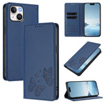 เคสโทรศัพท์หนังวีแกนแม่เหล็กคู่รูปผีเสื้อ RFID แข็งแรง สำหรับ iPhone 15, สำหรับ iPhone 14 Plus, สำหรับ iPhone 14 / 13, สำหรับ iPhone 14 Pro