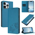 เคสโทรศัพท์หนังวีแกนแม่เหล็กคู่รูปผีเสื้อ RFID แข็งแรง สำหรับ iPhone 15, สำหรับ iPhone 14 Plus, สำหรับ iPhone 14 / 13, สำหรับ iPhone 14 Pro
