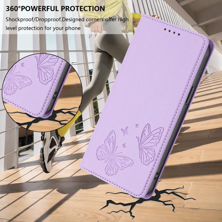 เคสโทรศัพท์หนังวีแกนแม่เหล็กคู่รูปผีเสื้อ RFID แข็งแรง สำหรับ iPhone 16, สำหรับ iPhone 15 Pro Max, สำหรับ iPhone 15 Pro, สำหรับ iPhone 15 Plus