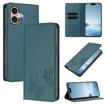 เคสโทรศัพท์หนังวีแกนแม่เหล็กคู่รูปผีเสื้อ RFID แข็งแรง สำหรับ iPhone 16, สำหรับ iPhone 15 Pro Max, สำหรับ iPhone 15 Pro, สำหรับ iPhone 15 Plus