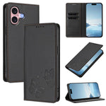 เคสโทรศัพท์หนังวีแกนแม่เหล็กคู่รูปผีเสื้อ RFID แข็งแรง สำหรับ iPhone 16, สำหรับ iPhone 15 Pro Max, สำหรับ iPhone 15 Pro, สำหรับ iPhone 15 Plus