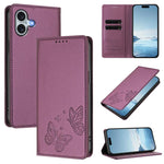เคสโทรศัพท์หนังวีแกน RFID แบบผีเสื้อคู่แม่เหล็กแรงสูง สำหรับ iPhone Air, สำหรับ iPhone 16 Pro Max, สำหรับ iPhone 16 Pro, สำหรับ iPhone 16 Plus