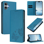 เคสโทรศัพท์หนังวีแกน RFID แบบผีเสื้อคู่แม่เหล็กแรงสูง สำหรับ iPhone Air, สำหรับ iPhone 16 Pro Max, สำหรับ iPhone 16 Pro, สำหรับ iPhone 16 Plus