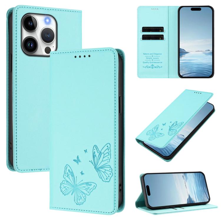 เคสโทรศัพท์หนังวีแกน RFID แบบผีเสื้อคู่แม่เหล็กแรงสูง สำหรับ iPhone Air, สำหรับ iPhone 16 Pro Max, สำหรับ iPhone 16 Pro, สำหรับ iPhone 16 Plus