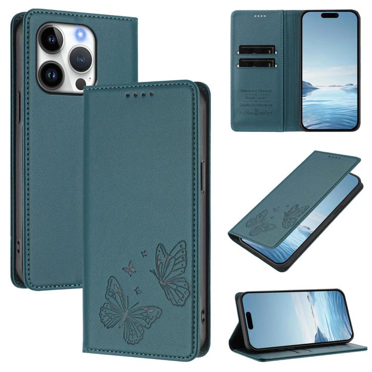เคสโทรศัพท์หนังวีแกน RFID แบบผีเสื้อคู่แม่เหล็กแรงสูง สำหรับ iPhone Air, สำหรับ iPhone 16 Pro Max, สำหรับ iPhone 16 Pro, สำหรับ iPhone 16 Plus