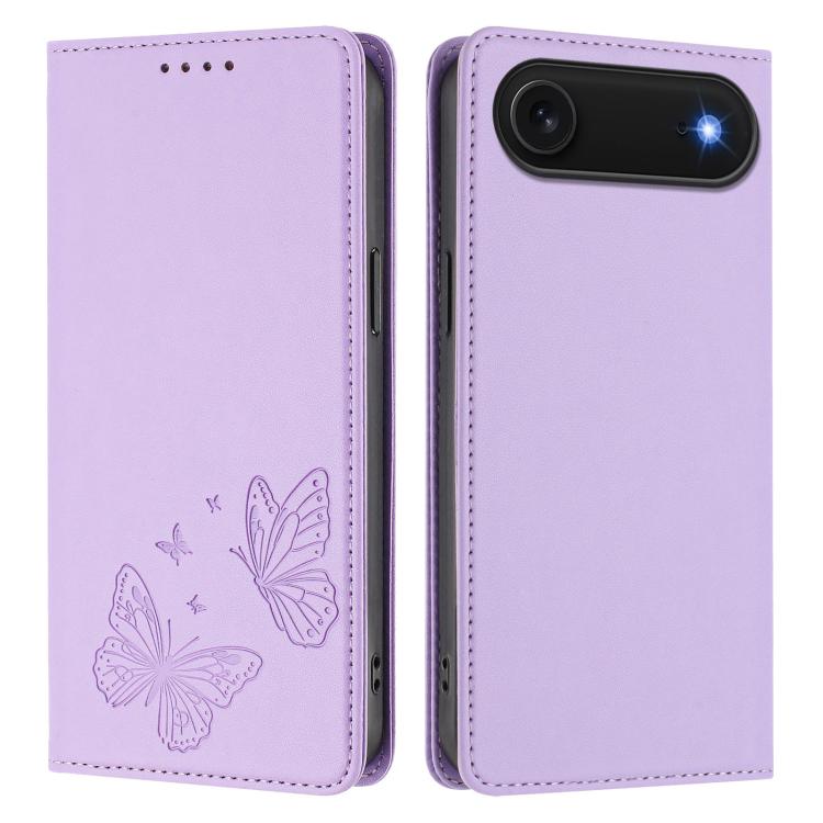 เคสโทรศัพท์หนังวีแกน RFID แบบผีเสื้อคู่แม่เหล็กแรงสูง สำหรับ iPhone Air, สำหรับ iPhone 16 Pro Max, สำหรับ iPhone 16 Pro, สำหรับ iPhone 16 Plus