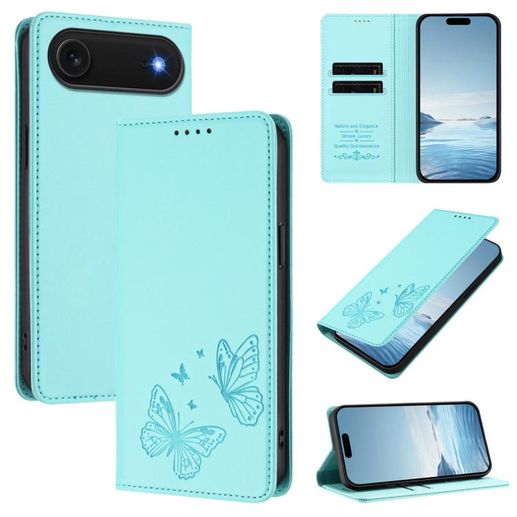 เคสโทรศัพท์หนังวีแกน RFID แบบผีเสื้อคู่แม่เหล็กแรงสูง สำหรับ iPhone Air, สำหรับ iPhone 16 Pro Max, สำหรับ iPhone 16 Pro, สำหรับ iPhone 16 Plus