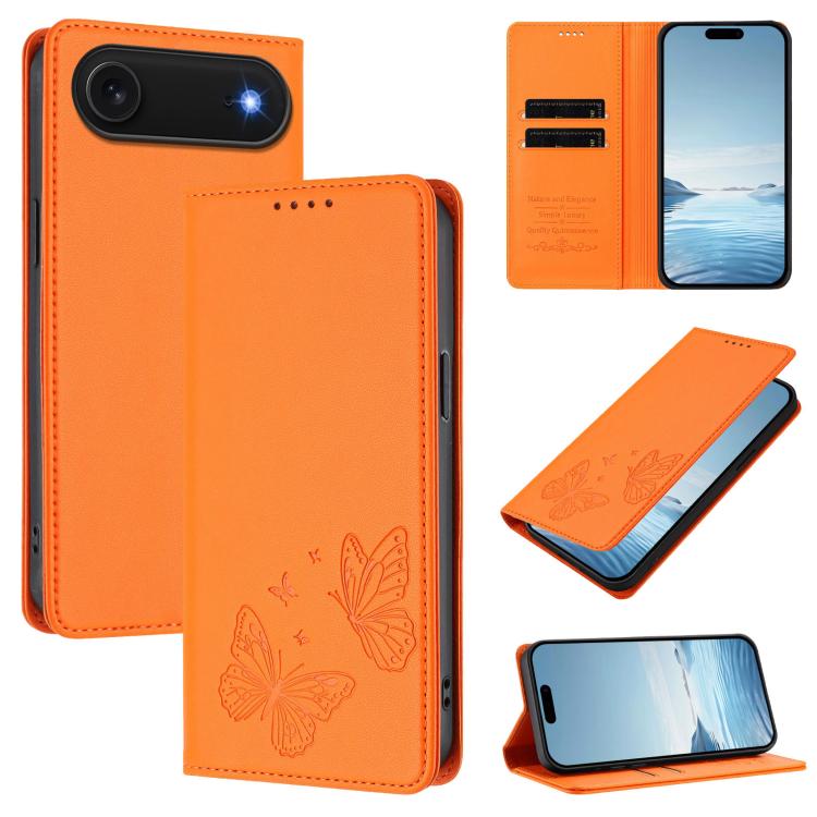 เคสโทรศัพท์หนังวีแกน RFID แบบผีเสื้อคู่แม่เหล็กแรงสูง สำหรับ iPhone Air, สำหรับ iPhone 16 Pro Max, สำหรับ iPhone 16 Pro, สำหรับ iPhone 16 Plus