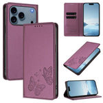 เคสโทรศัพท์หนัง Vegan RFID ผีเสื้อคู่แม่เหล็กแข็งแรง สำหรับ iPhone 17e / 16e, สำหรับ iPhone 17 Pro Max, สำหรับ iPhone 17 Pro, สำหรับ iPhone 17