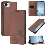 เคสโทรศัพท์หนัง Vegan RFID ผีเสื้อคู่แม่เหล็กแข็งแรง สำหรับ iPhone 17e / 16e, สำหรับ iPhone 17 Pro Max, สำหรับ iPhone 17 Pro, สำหรับ iPhone 17