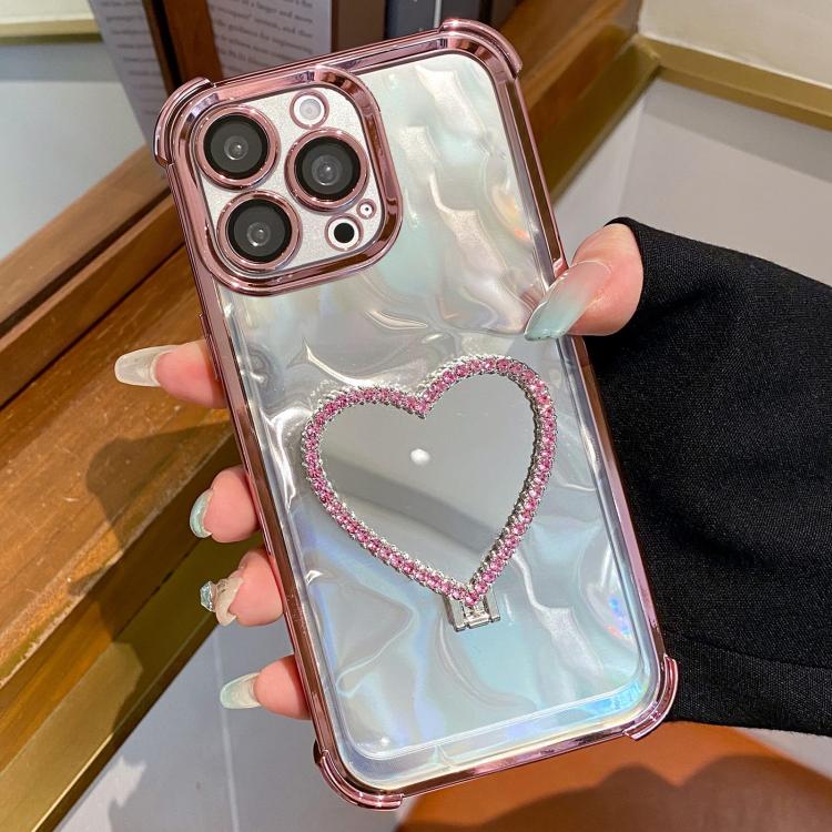 เคสโทรศัพท์ TPU ชุบเงารูปหัวใจ + อะคริลิก พร้อมที่จับ สำหรับ iPhone 13 Pro, สำหรับ iPhone 13, สำหรับ iPhone 12, สำหรับ iPhone 12 Pro Max, สำหรับ iPhone 12 Pro, สำหรับ iPhone 11 Pro Max, สำหรับ iPhone 11, สำหรับ iPhone 11 Pro, สำหรับ iPhone X / XS