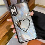เคสโทรศัพท์ TPU + อะคริลิคชุบไฟฟ้ารูปหัวใจพร้อมที่จับ สำหรับ iPhone XR, สำหรับ iPhone XS Max