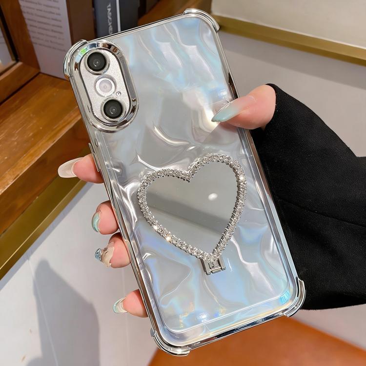เคสโทรศัพท์ TPU + อะคริลิคชุบไฟฟ้ารูปหัวใจพร้อมที่จับ สำหรับ iPhone XR, สำหรับ iPhone XS Max