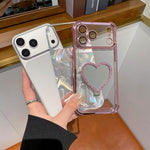 เคสโทรศัพท์ TPU + อะคริลิคชุบไฟฟ้ารูปหัวใจพร้อมที่จับ สำหรับ iPhone XR, สำหรับ iPhone XS Max