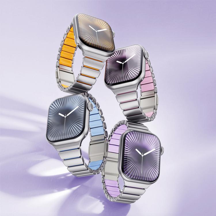 สายรัดนาฬิกาแม่เหล็กหัวเข็มขัด Norman สแตนเลสแบบเม็ดเดียว สำหรับ Apple Watch 46 มม. / 49 มม. / 45 มม. / 44 มม., สำหรับ Apple Watch 42 มม. / 41 มม. / 40 มม. / 38 มม.