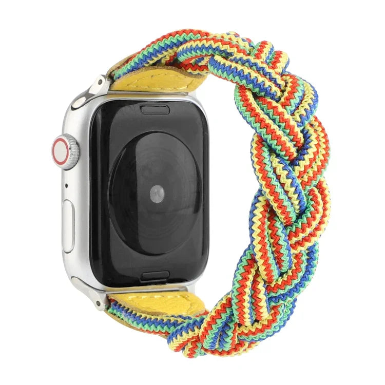 สายรัดข้อมือทอแบบยืดหยุ่นสำหรับ Apple Watch Series 6 & SE & 5 & 4 ขนาด 40 มม. / 3 & 2 & 1 ขนาด 38 มม., 160 มม.