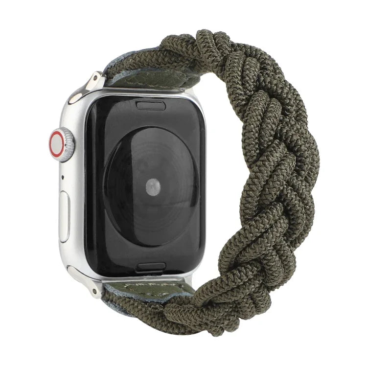 สายรัดข้อมือทอแบบยืดหยุ่นสำหรับ Apple Watch Series 6 & SE & 5 & 4 ขนาด 44 มม. / 3 & 2 & 1 ขนาด 42 มม., 160 มม.