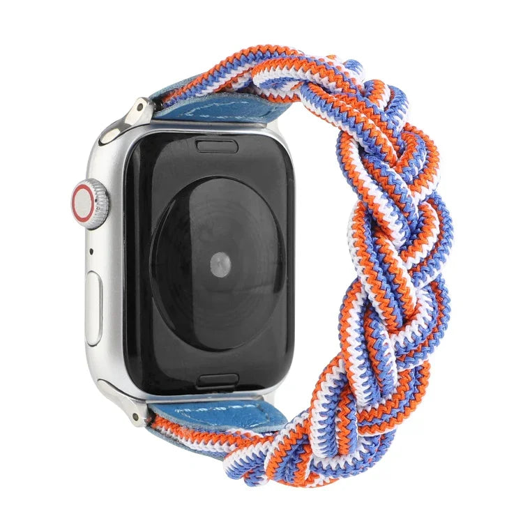 สายรัดข้อมือทอแบบยืดหยุ่นสำหรับ Apple Watch Series 6 & SE & 5 & 4 ขนาด 44 มม. / 3 & 2 & 1 ขนาด 42 มม., 160 มม.