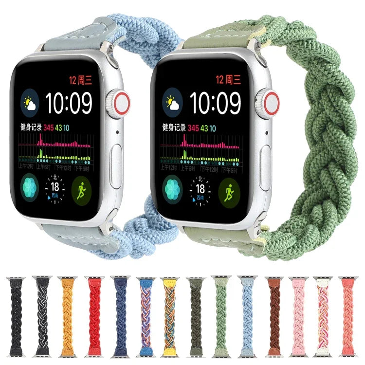 สายรัดข้อมือทอแบบยืดหยุ่นสำหรับ Apple Watch Series 6 & SE & 5 & 4 ขนาด 44 มม. / 3 & 2 & 1 ขนาด 42 มม., 160 มม.