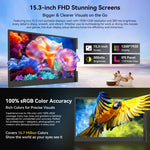 จอมอนิเตอร์ LCD พกพาแบบสองหน้าจอ Blackview DCM8 ขนาด 15.3 นิ้ว พร้อมขาตั้ง, รุ่น DCM8