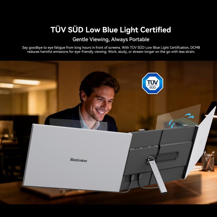 จอมอนิเตอร์ LCD พกพาแบบสองหน้าจอ Blackview DCM8 ขนาด 15.3 นิ้ว พร้อมขาตั้ง, รุ่น DCM8