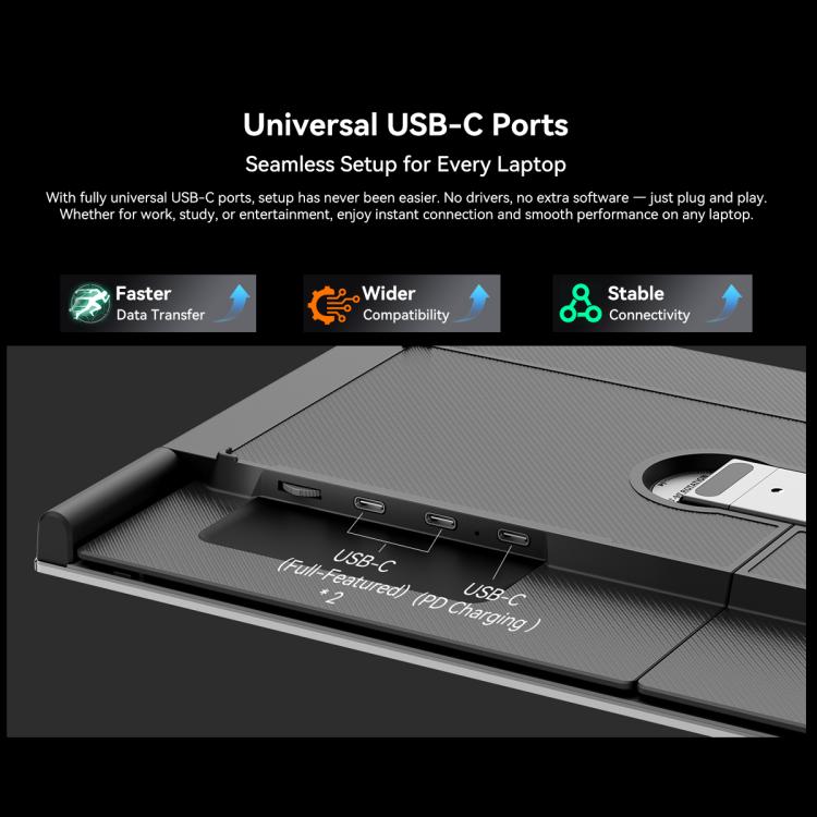 จอมอนิเตอร์ LCD พกพาแบบสองหน้าจอ Blackview DCM8 ขนาด 15.3 นิ้ว พร้อมขาตั้ง, รุ่น DCM8
