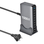 YMX-1000W ชาร์จมัลติฟังก์ชันดิจิทัล 1000W 8 พอร์ต Type-C และ 2 พอร์ต USB 10 พอร์ต ปลั๊ก AU, ปลั๊ก EU, ปลั๊ก UK, ปลั๊ก US