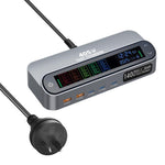 YMX-LCD405W ชาร์จมัลติฟังก์ชัน GaN 405W 3xType-C และ 2xUSB พร้อมจอดิจิทัลอัจฉริยะ ปลั๊ก AU, ปลั๊ก EU, ปลั๊ก UK, ปลั๊ก US