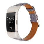 Cowboy Texture Genuine Leather Replacement Strap Watchband, For Fitbit Charge 2