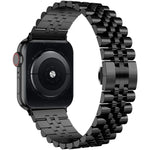 สายรัดข้อมือเหล็กแท้แบบห้าบาทสำหรับเปลี่ยน สำหรับ Apple Watch Ultra 49 มม. / Series 8&7 45 มม. / SE 2&6&SE&5&4 44 มม. / 3&2&1 42 มม., สำหรับ Apple Watch Series 8&7 41 มม. / SE 2&6&SE&5&4 40 มม. / 3&2&1 38 มม.