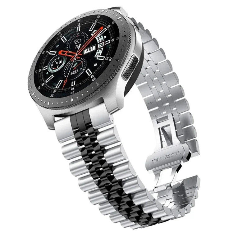 สายนาฬิกาเหล็กแบบลูกปัดห้าเม็ด สำหรับเปลี่ยน 20mm สำหรับ Samsung Galaxy Watch 3 41mm, 22mm สำหรับ Samsung Galaxy Watch 3 45mm, 20mm สำหรับ Amazfit GTR 2 / Amazfit GTR 47mm, 22mm สำหรับ Amazfit GTR 42mm, 20mm สำหรับ Huawei Watch GT 2 42mm