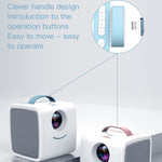 โปรเจคเตอร์พกพา LED Q2 ความละเอียด 1080P สำหรับเด็ก พร้อมปลั๊ก EU, US, UK, AU